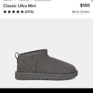 UGG Ultra Mini Slipper Women’s size 6 Grey